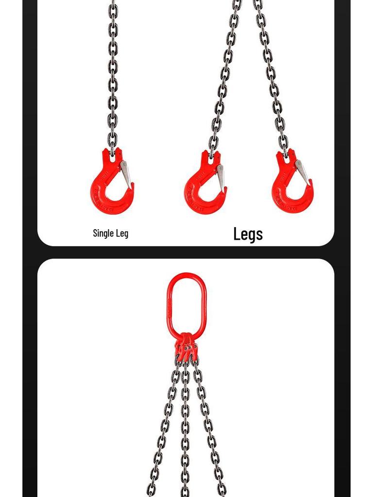 G80 Manganese Steel Lifting Sling with Crane Hook and Hoisting Ring