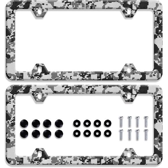 Colorful Flowers License Plate Frame Colorful Wildflower Floral License Plate Frames Stainless Steel Accessories Cars Decor With 4 Holes And Screws