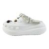 Crocs Crush Clog EVA Button Bear Fashion and Versatile Comfortable and Casual Puff Shoes Hole Shoes Unisex White