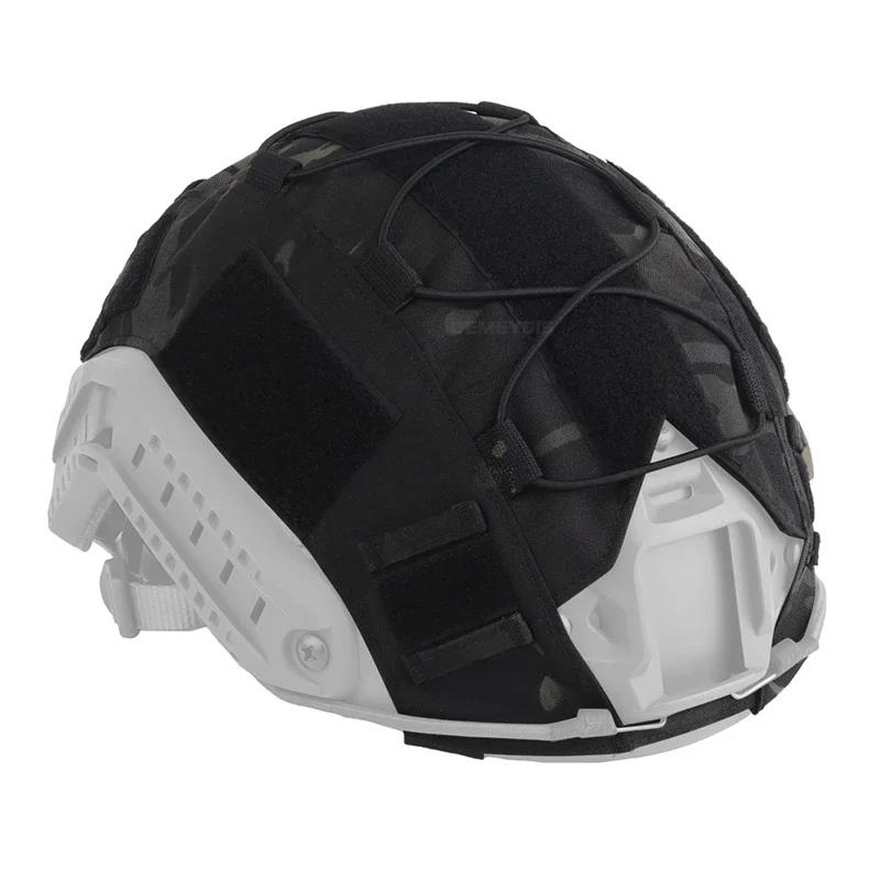 Airsoft Helmüberzug Tarnung Taktisch FAST Helm Stoff Jagd Schießen Helm Zubehör mit Elastischer Kordel Geschwindigkeits Sensoren 6