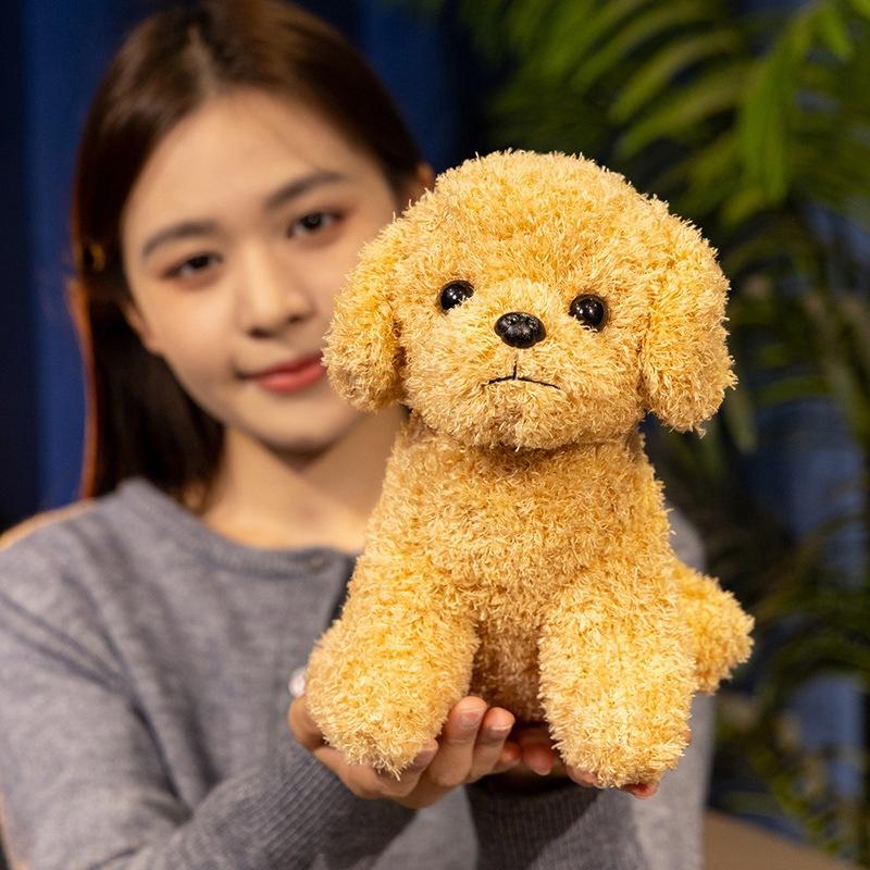 Cute Simulation Curly Hair Teddy Dog Doll Plush Toy Puppy Dog Doll Children Companionship Soothing Doll