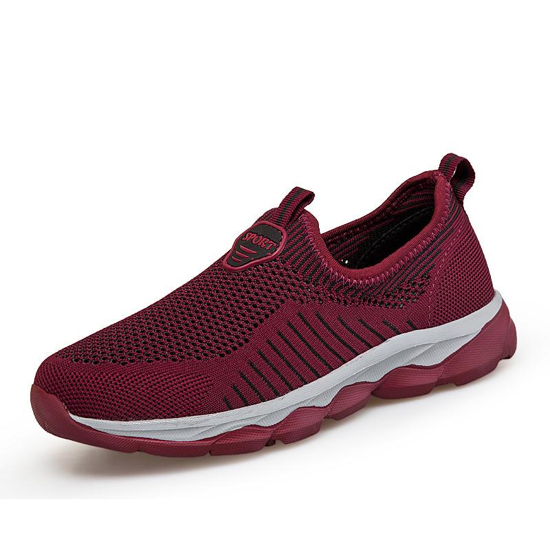 Ältere Mesh-Schuhe Damen Sommer atmungsaktiv hohl Ein-Pedal Sport Mutterschuhe Mittelalterliche und ältere bequeme Laufschuhe Herren Spot