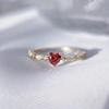 Fashion Charm Love Ruby Inele pentru femei inimă roșu cristal zircon inel petrecere de nunta bijuterii cadou de aniversare Anillos Mujer