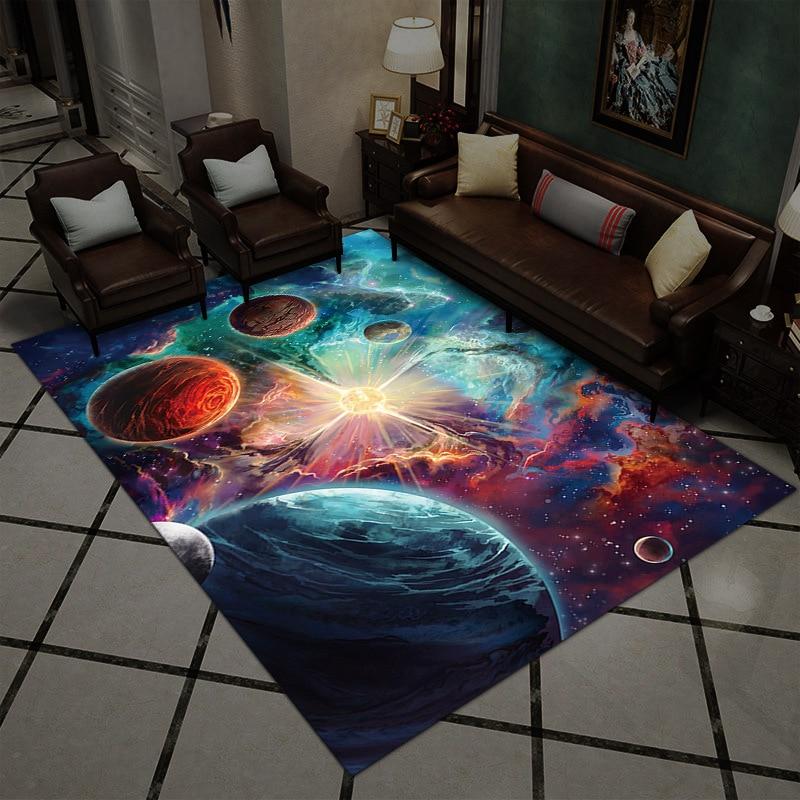Nordic Carpets for Home Living Room Kids Bedroom Decor 3D Printed Non-slip Area Rugs Parlor Galaxy Space Floor Mats