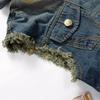 Men's Slim-fit Trend Men's Denim Vest Large Size Motorcycle Vest Waistcoat Ripped Men's Vest