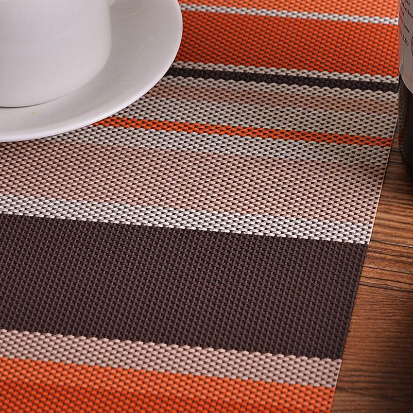 Covoraș de loc din PVC, cu dungi, rezistent la alunecare, covoraș de masă, rezistent la apă, bucătărie, masă, disc Tampoane, bol, suport, decor pentru casă 45x30cm