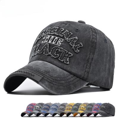 Unisex Vintage Baseball Cap Washed Cotton Hats For Men Women Casual BLACK Letter Embroidery Cap Outdoor Sports Cap