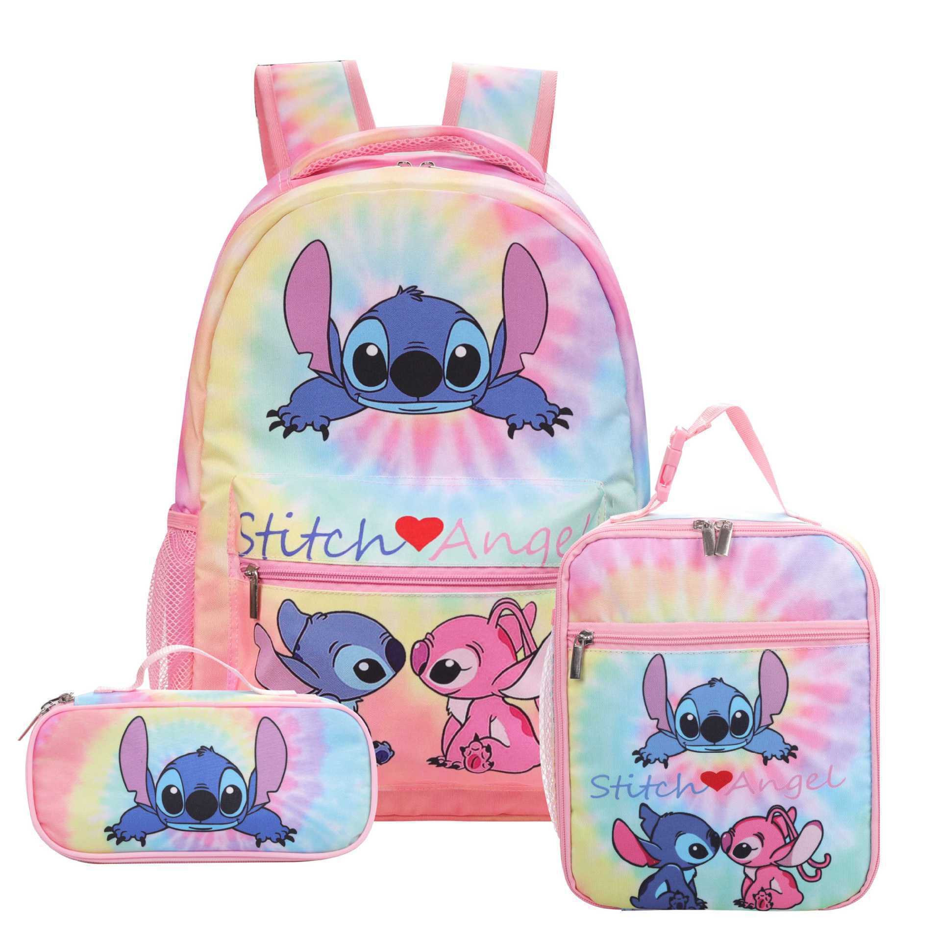 

TS JYL laptop bag,Stitch Backpack Set School Bag Lunch Bag Handheld Pencil Case For Kids pencil case французские бистр