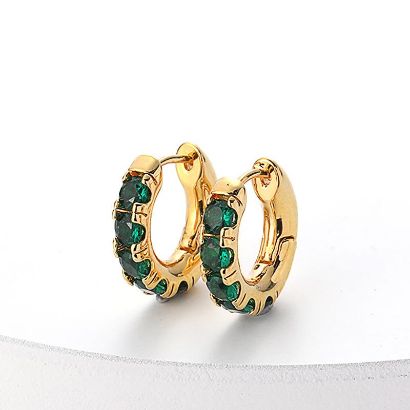 

Серьги с изумрудными кристаллами и пряжкой