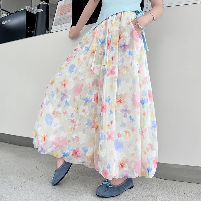 

Брюки для девочек Летние детские брюки с цветочным узором Летняя одежда для девочек Прямые повседневные брюки 140