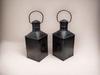 Nautical Boat Lanterns (Set of 2): Red & Green Fresnel Lens Oil Lamps