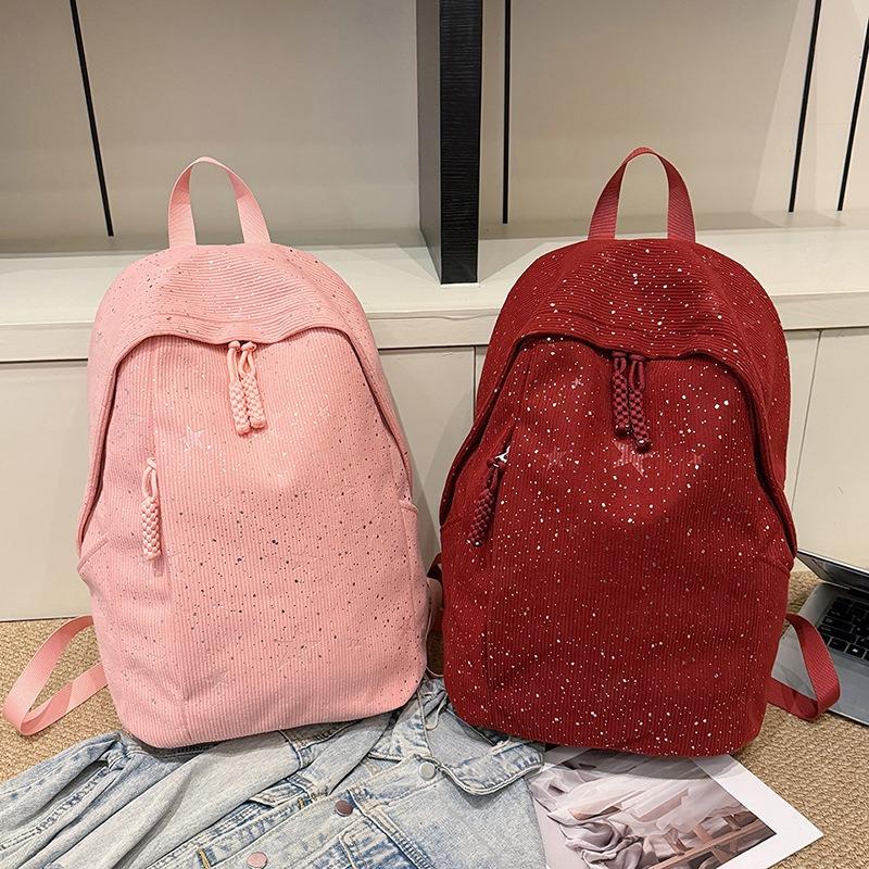 New Large-capacity Women's Bag, Gypsy Backpack, Fashionable, Simple and Versatile, Lightweight Travel Bag, Corduroy.