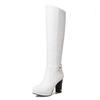 Stivali Alti al Ginocchio Moda Scarpe Invernali da Donna Pelliccia Caldi Stivali da Neve Tacchi Alti Spessi Plateau Stivali Alti da Donna Scarpa Bianca Nera Signora