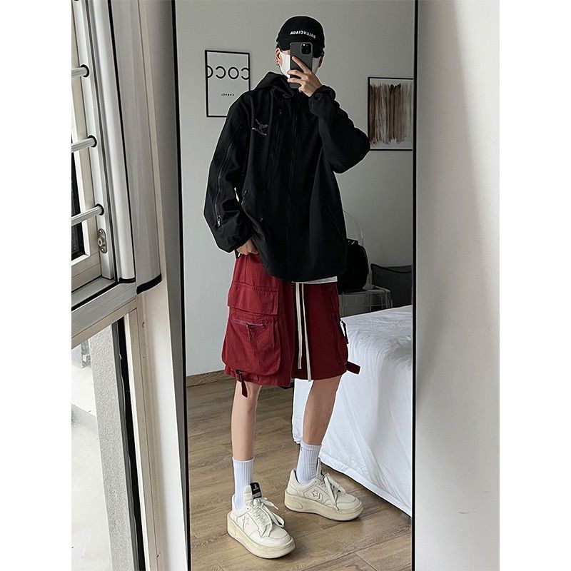 Arbeitskleidung Shorts Herren Sommer Locker Sitzen Trendige Marke Ins Hip-Hop Sport Fünf-Taschen-Hose Lässige Oberbekleidung Shorts Badeshorts
