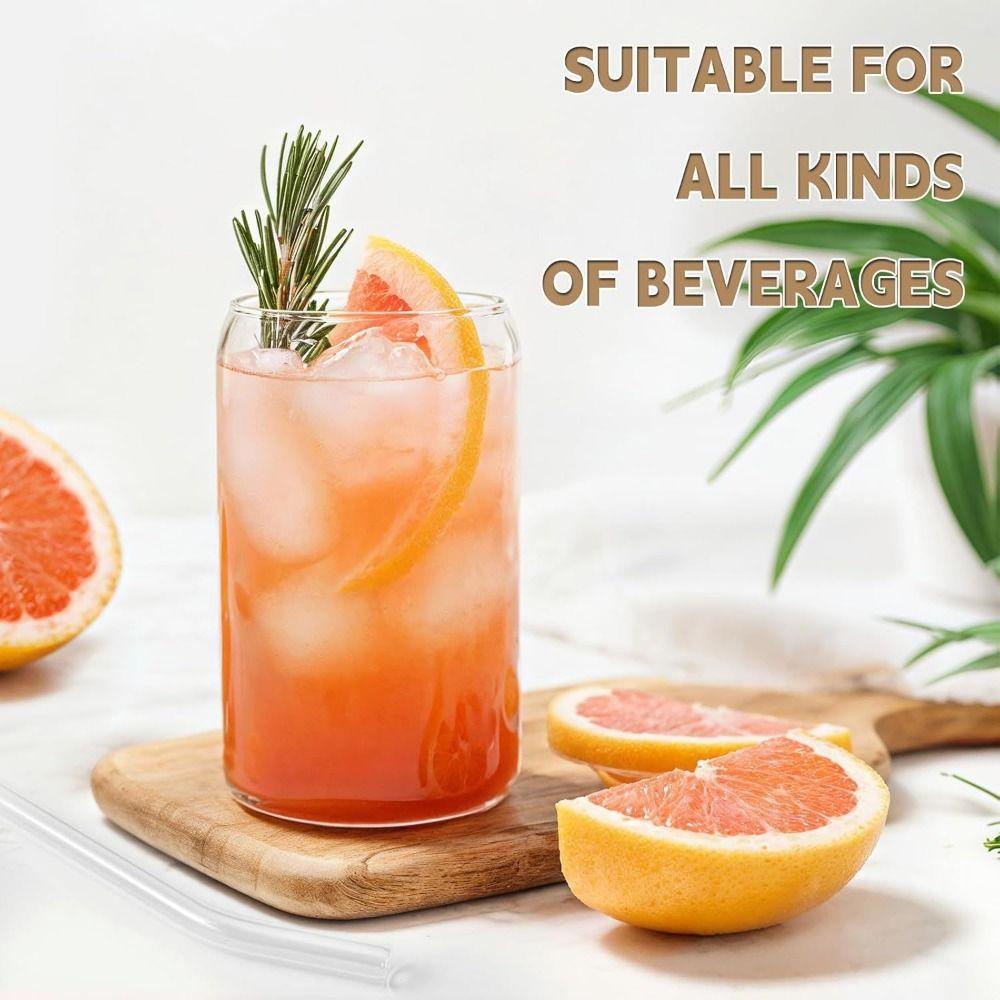 Bambusdeckel Matcha-Glas mit Strohhalm Kaffeetasse Mason Jars für Cocktail Whiskey Milch Saft Cola