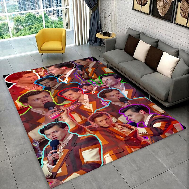 

fashion Harry Styles Singer Star Carpet Rug for Bedroom Living Room Sofa Playroom Doormat Home Decor,Kid Area Rug Non-slip 40x60cm