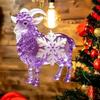 2D Flat Acrylic Goat Hanging Ornament With Snowflake Colorful Goat Car Ornament Gold Hanging Cord Goat Pendant Holiday Decor