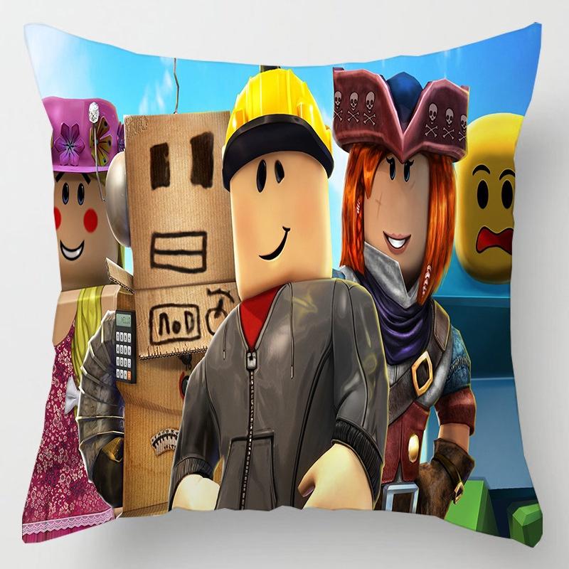 Roblox Game Cushion Cover Square Pillow Protector Decorate Back Support Mat Case