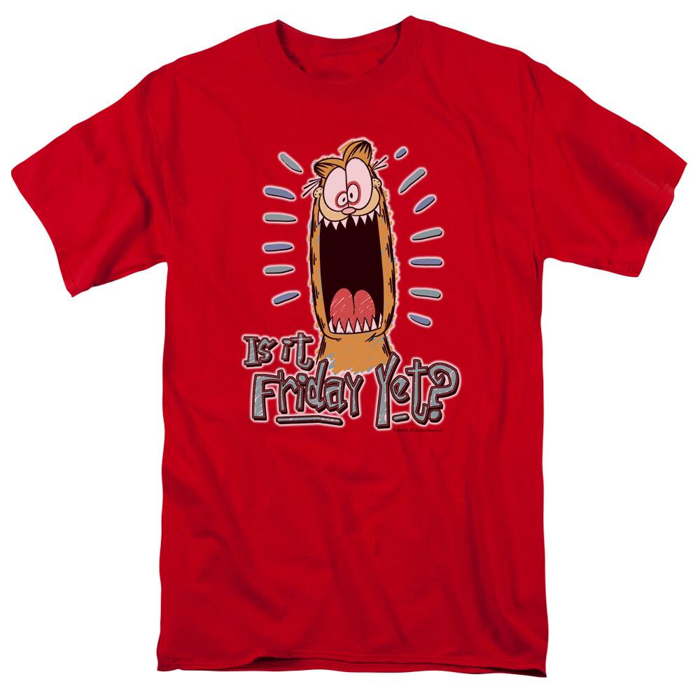 26 Garfield Friday T Shirt Mens Licensed Cat Jim David Comics Tee Red Unisex T-Shirt M