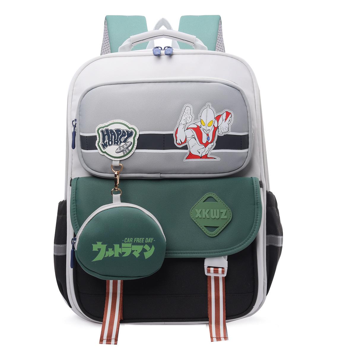 

Новый рюкзак для начальной школы для снижения нагрузки на позвоночник, для защиты спины, для мальчиков и девочек, рюкзак большой вместимости, детский рюкзак зелёный