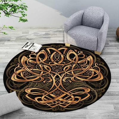 Covor rotund cu simbolul arborelui vieții Mandala Om Covor rotund Covor celtic de Crăciun Simbol celtic Artă irlandeză Covor rotund rău