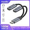 2'si 1 arada USB C Ayırıcı Çift Tip-C Kulaklık Jakı Ses Adaptörü PD 100W Hızlı Şarj Cihazı Samsung iPhone 15/16 Huawei Xiaomi için
