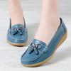 Echtes Leder Damen Flats Fashion Casual Damen Schuh Mokassins Schuhe Frau Slip On Flache Schuhe Schwarze Damenschuhe Übergröße