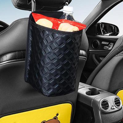 Car Seat Back Storage Bag PU Leather Backseat Car Organizer Large Capacity Space Saving Behind The Seat Organizer For Car