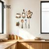 Dining Room Wall Decor 7Pcs Farmhouse Coffee Themed Wooden Decor, 2D Flat Kitchen Art Vintage Accents Plaques, Retro Rustic Ornaments for Home