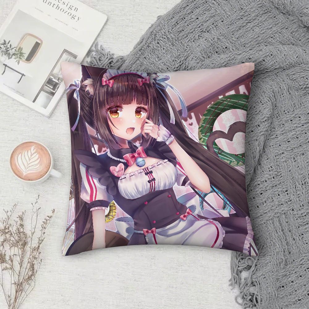 

Game N-Nekopara-S Pillow Case Cover Square Sofa with for pattern comfortable cushionsuitable of room 12x12Inch