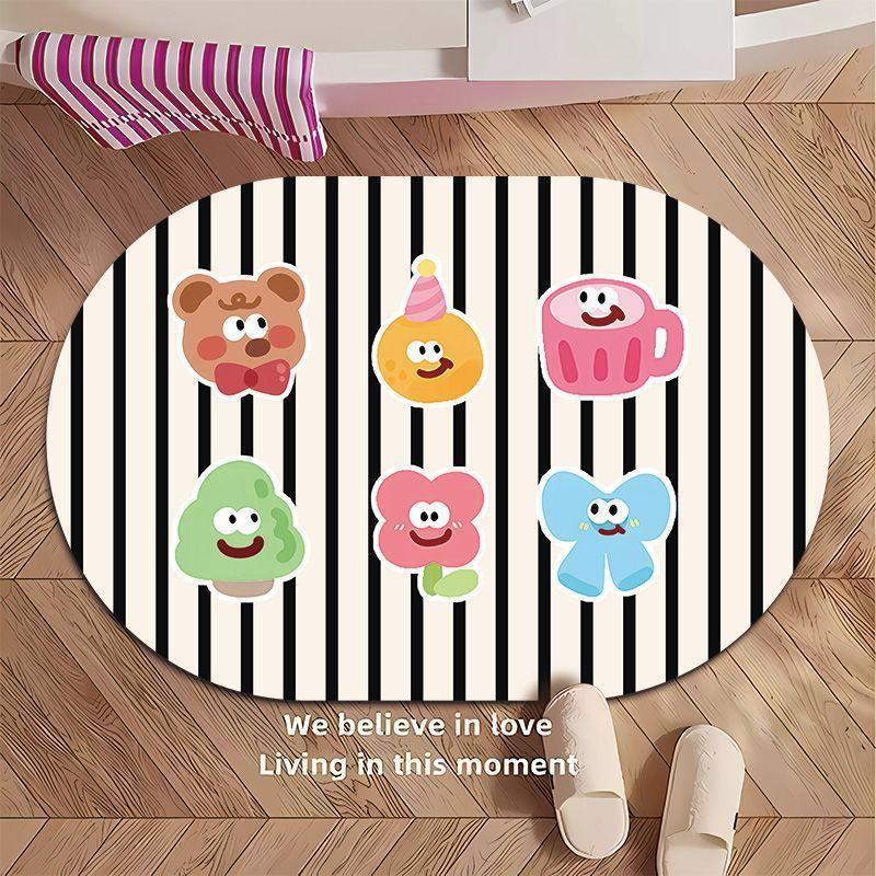 Niedliche Candy Bär Badezimmer Bodenmatte Diatomeenerde Wasseraufnahme Schnelltrocknend Badezimmer Toilette WC Toilettentür Rutschfeste Fußmatte