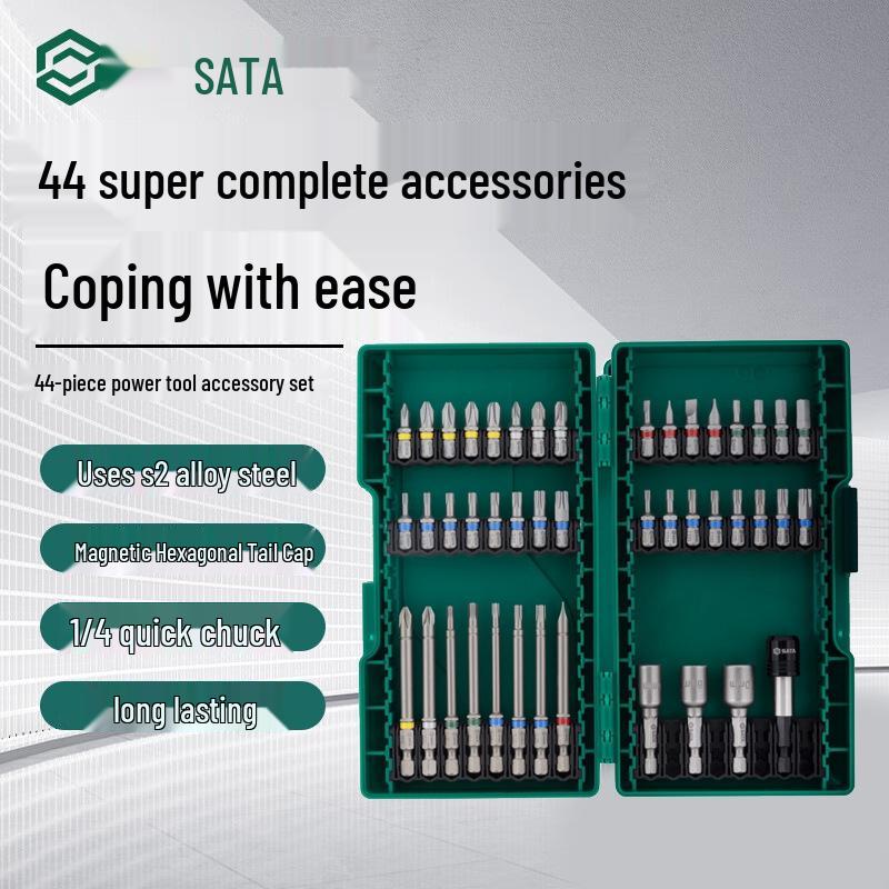 SATA Multifunctional Electric Screwdriver and Drill Bit Set - Phillips, Pozi, Hex