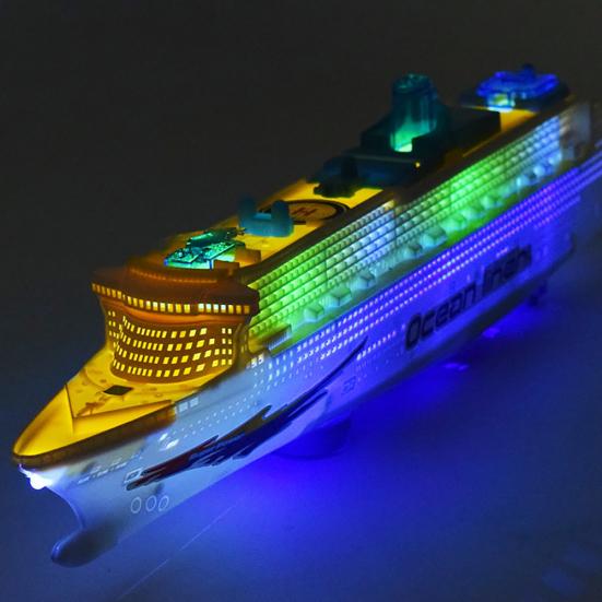 Electric Ocean Liner Cruise Ship Toy Flashing Musical Kids Educational Model