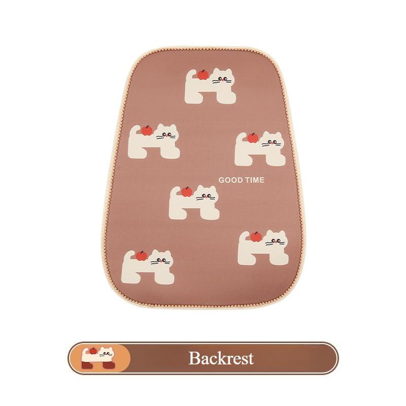 Cute Cat Universal Seat Cushion Covers Four Seasons Comfortable Skin-Friendly Plush Car Headrest Waist Support