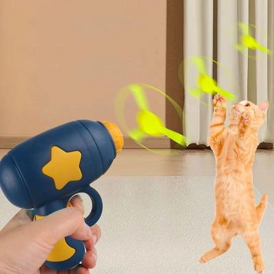 1 Set Giocattolo per Gatti Interattivo Gioco per Animali Domestici Allenamento Lanciatore 15 Pezzi Dischi Volanti con Leggero Suono Giocattolo per Gatti Cuccioli Accessori per Gatti