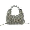 Full Diamond Shiny Ladies Handheld French Steel Ball Celebrity Dinner Bag Fashion Shoulder Bag