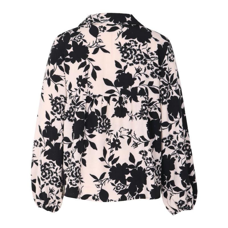 Spring and Autumn Women's Shirts Fashion Printing Temperament Elegant Shirt Long Sleeve Blouse