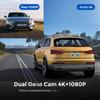 4K Dual Dash Cam with WiFi: Front/Rear HD Recording & Hidden Installation