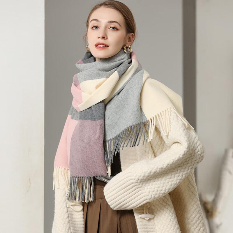 Liangsu Women's Autumn/Winter Plaid Wool Scarf