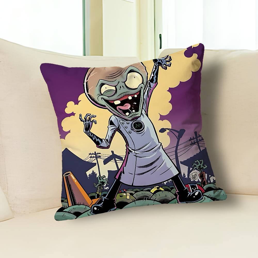 Hot P-Plants Zombies Game Pillow Cases for Bedroom Living Room Sofa Home Decor Polyester Cushion Cover with Zipper