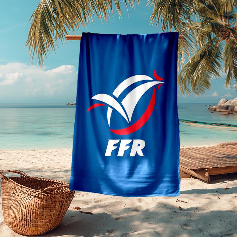 Ultra-Soft Beach Towel with France Rugby Theme,Ideal for Pool - Camping, Diving - Perfect Travel Essential, Vibrant Beach Towel.