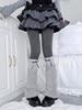 Herfst en Winter Gestapelde Strik Polkadot Sokken Y2k Gebreide Sokken Yabi Spice Girl Grijs Pluche Stapel Beenwarmers Lolita Sokken