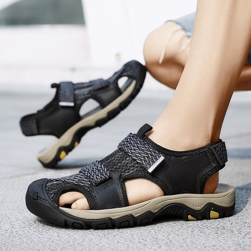 Sandals summer mesh sports casual shoes large size outdoor bag head non-slip wading beach shoes
