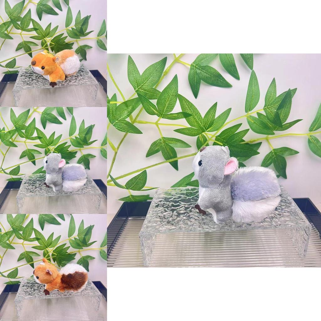 Adorable Squirrel Plush Keychain Toy For Bags And Accessories In Gray Yellow Brown Colors