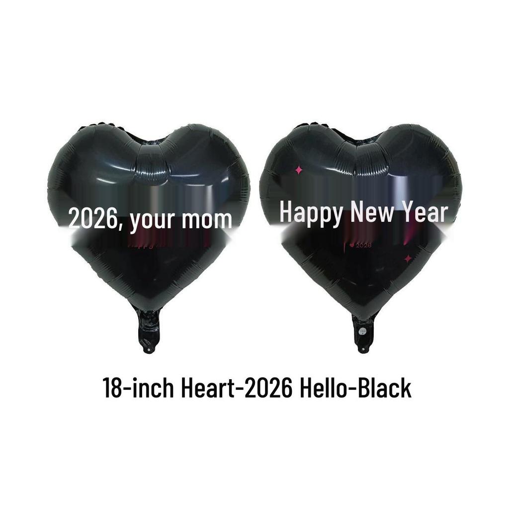 2026 Heart-Shaped Balloons: Happy New Year Decorations for Store Windows or Events