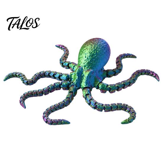 Unique Home Decor 3D Printed Octopus Sea Animal Fidget Toy, Flexible Articulated Tentacle Figurine, Educational Ocean Creature Desktop Decoration with
