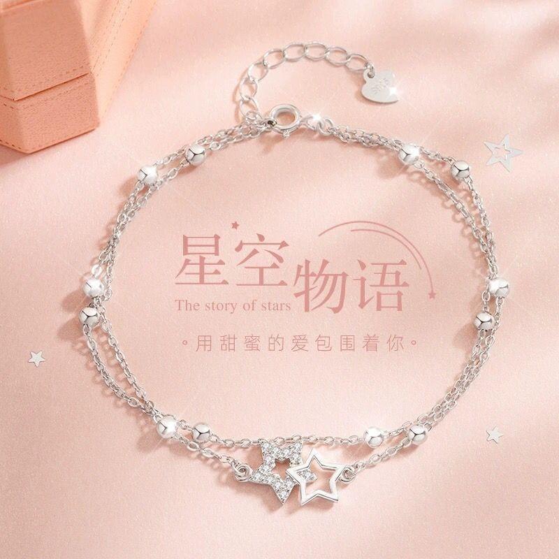 Delicate Double Star Design Light Luxury Bracelet For Women Gift For Girlfriend