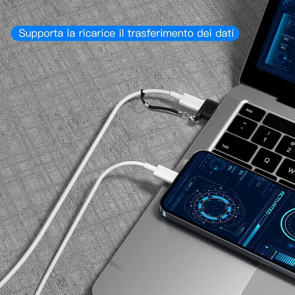 USB C Male to Female Adapter, Portable USB C Transmission Key Chain Adapter Set