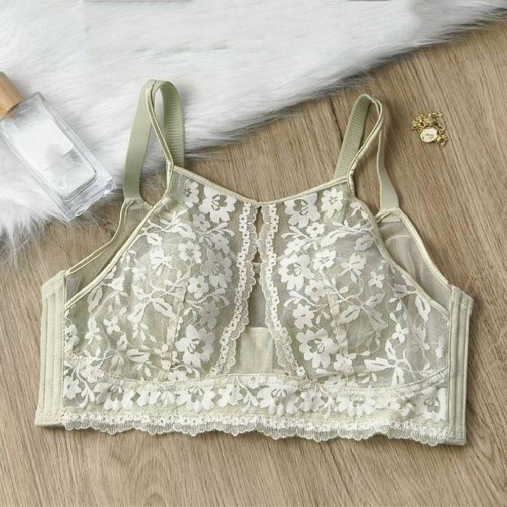 Anti-sagging Wireless Deep V Bra Shockproof Lace Thin Bra Fashion Underwear for Women  Girls