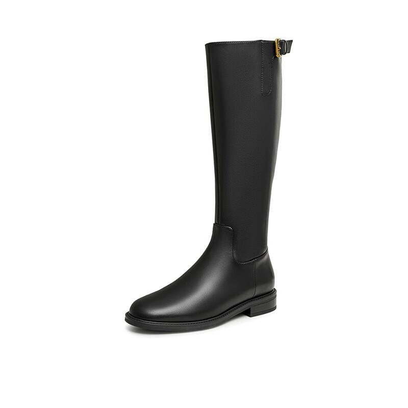 BASTO Women s Chunky Heel Riding Boots 37